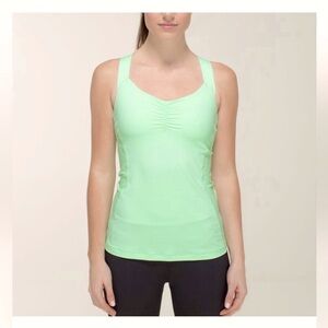 Lululemon “Core Kicker Tank”  Fresh Teal/ mini Hyper Stripe